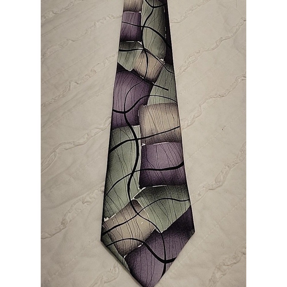 Jerry Garcia Men's Necktie 100% Silk Collection 51 Moon Mountains Green Purple